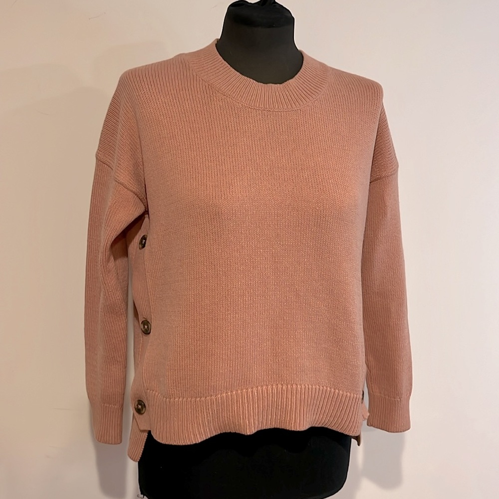 Madewell -woman’s brownstone pullover sweater cotton blend in dusty rose size XS - Picture 4 of 15